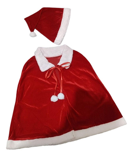 Vestido De Capa De Navidad Bolas De Felpa Con Cordones Cape