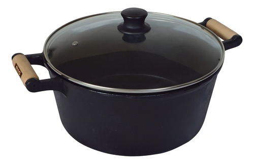 Caçarola De Ferro 2 Alças Com Tampa De Vidro - 1,1 Lt