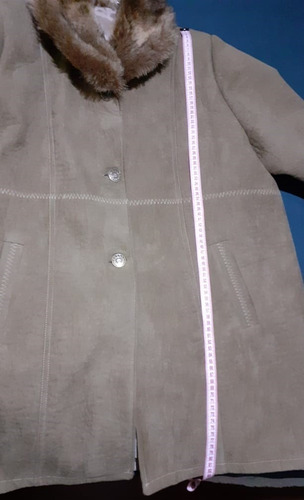 Saco Abrigo, Mujer Xl Con Cuello De Peluche