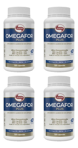 Kit 4x Omegafor Plus 120 Cápsulas Vitafor