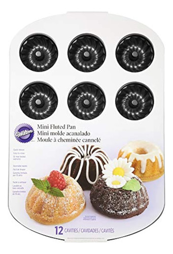 Sartén De Tubo Estriado Mini Wilton, 12 Cavidades -, Negro