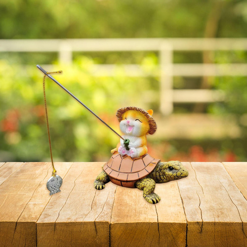 Estatua De Resina De Gato Tortuga Para Jardín, Decoración