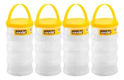 Comprar Kit 4 Estojo Organizador Multiuso Com 4 Potes Alça Na Tampa no Mercado Livre