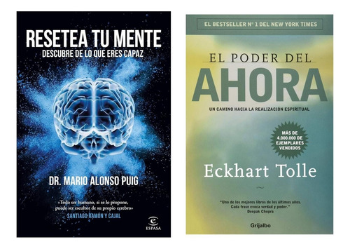 Pack 2 Libros: El Poder Del Ahora + Resetea Tu Mente