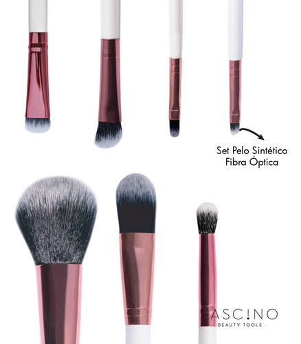 Set 7 Brochas Y Pinceles De Maquillaje Crueltyfree Fascino