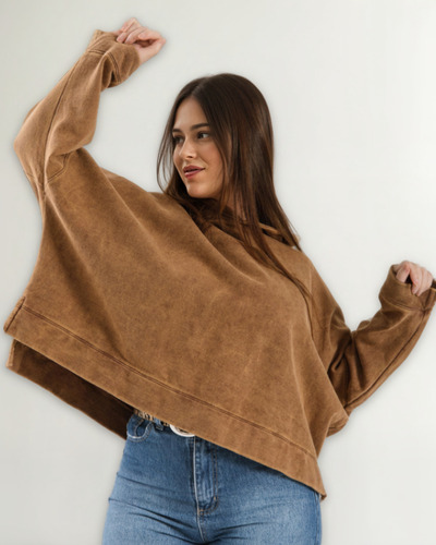 Buzo Frisado Oversize Mujer Largo Talles Especiales Valvinna