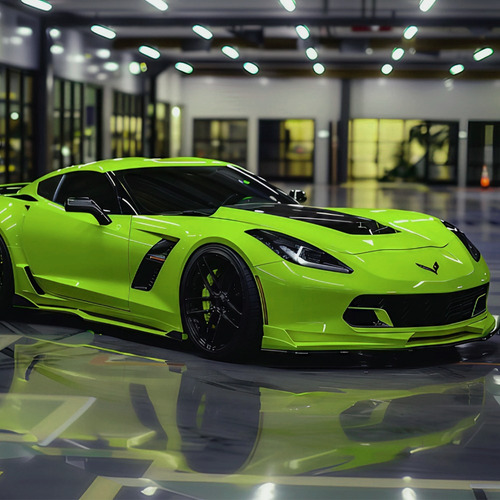 Vinil Automotriz Full Wrap De Textura Glossy 1.52x18 Mts Color Glossy Acid Green