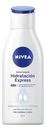  Crema hidratante para cuerpo Nivea Cuidado Corporal Hidratación Express en pomo 125mL