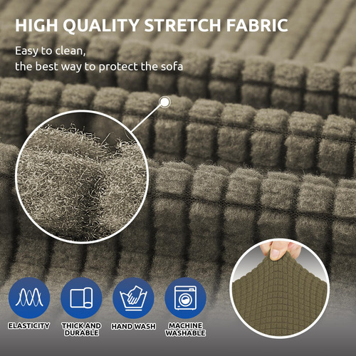 Funda De Sofá Kekuou Stretch Loveseat Con 2 Cojines
