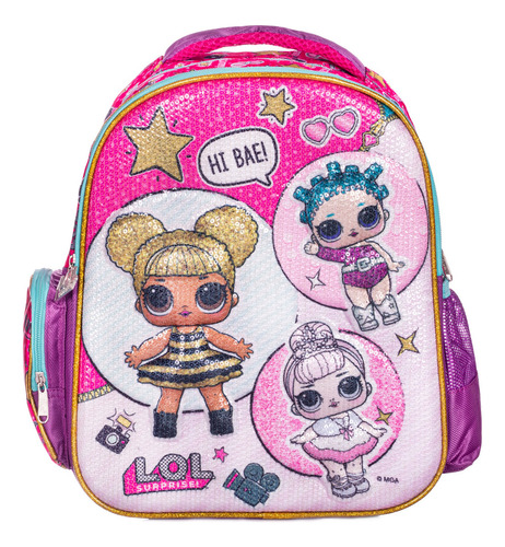 Mochila Lol Surpise Bae Kinder Ruz Color Rosa Diseño De La Tela Liso