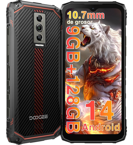Doogee Blade10 Celular 9gb Ram+128gb Rom Octa Core Pantalla Ips 6,56 90hz, 5150mah Android 14 Desbloqueo Facial Ultrafino