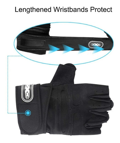 Imagen 5 de 10 de Guantes Gym Deportivos Con Muñequera Antideslizante Unisex