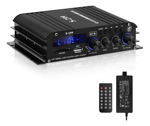 Amplificador Audio Hifi Canal Mini Potencia Rms Subwoofer Dc
