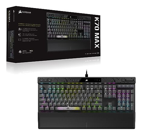 Teclado Gaming Corsair K70 Max Rgb Mecánico Cableado Negro