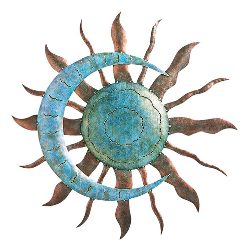. Lua Sol Decoração De Parede Pendurado Estátua Metal