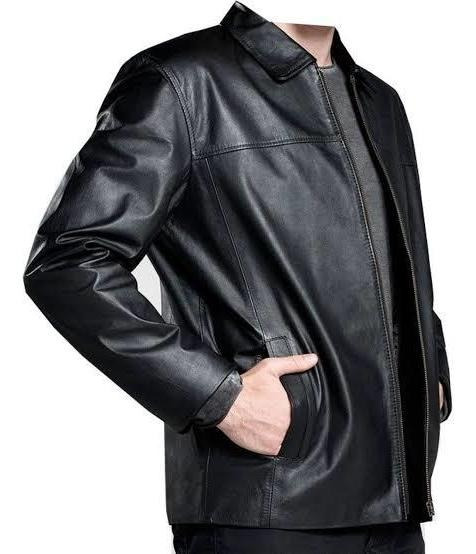 jaqueta de couro masculina classica