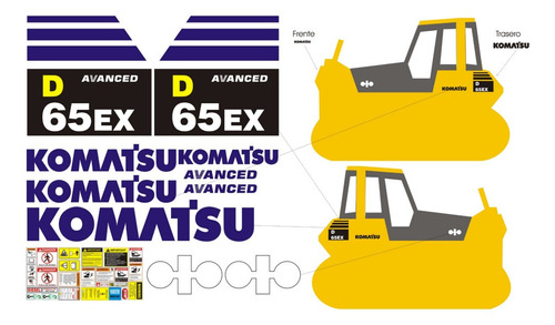 Kit De Calcomanías Para Komatsu D65 Ex-12