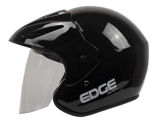 Casco De Moto Negro Semi Integral Edge Falcon Cuatrimotos Color Negro brillante Tamaño del casco TALLA L