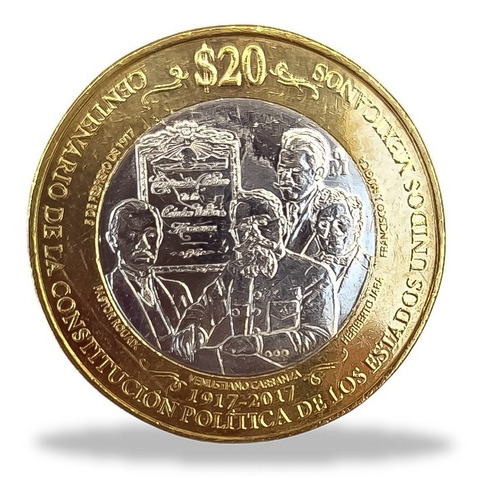 Moneda 20 Pesos Centenario Constitución Mexicana