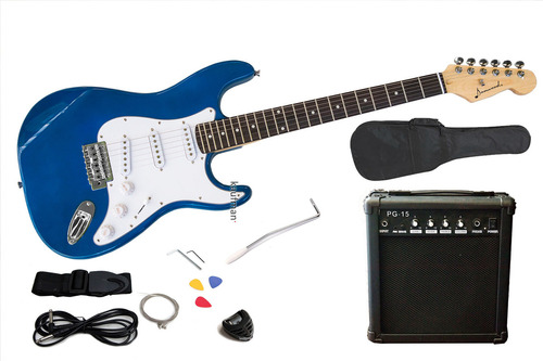 Guitarra Eléctrica Danwood Paquete Completo Con Amplificador Color Azul