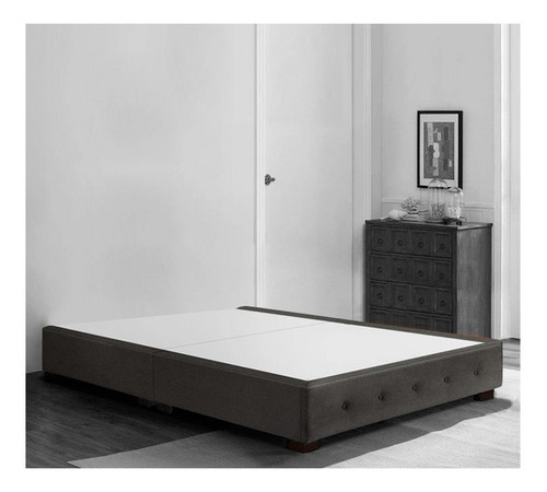 Base Nick Matrimonial Suede Gris Box Bases Muebles Piezas