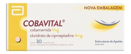 Cobavital Estimulante Do Apetite Com 30 Comprimidos