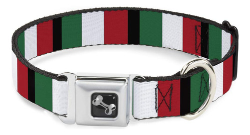 Collar Para Perro Con Banderas De Italia Abrochadas, 1 Ancho