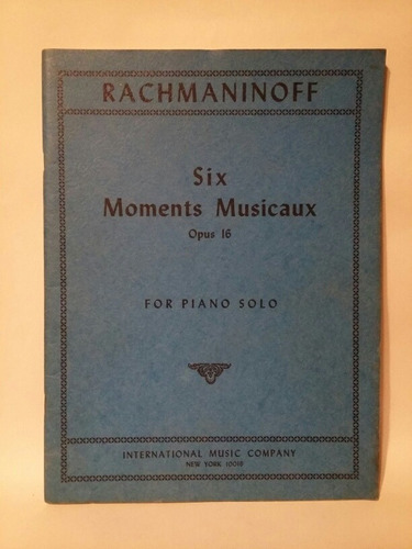 Six Moments Musicaux, Op. 16 P/ Piano, Rachmaninov, Única! 