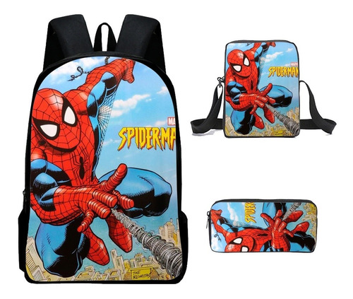 Mochila Escolar Disney Spiderman Para Lápices Y Bolsos De Ho