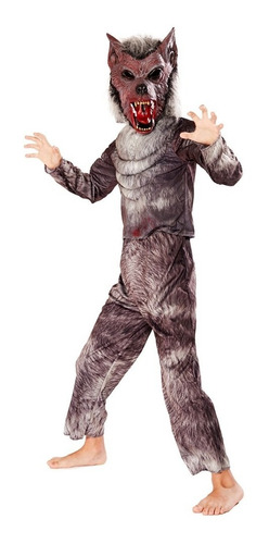 Disfraz De Hombre Lobo 3d Con Máscara Para Niño, Traje De Cosplay De Animales De Halloween Para Niños