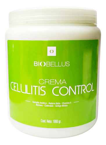  Crema Celulitis Control Biobellus 1000g Fragancia Vainilla Tipo de envase Pote