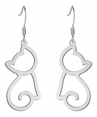 En Stock Abfa Shop Aretes Coreanos Kawaii Gato Gatito Plata