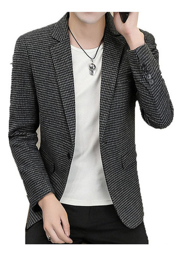 Chamarra Tipo Blazer Para Hombre, Diseño De Pata De Gallo, P