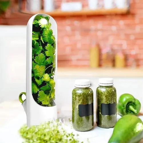 Contenedor Para Refrigerador Recipiente Protector Cilantro
