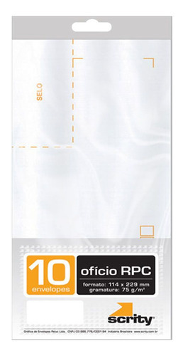 Envelope Ofício Rpc Branco Cof142 114x162mm Scrity 10un