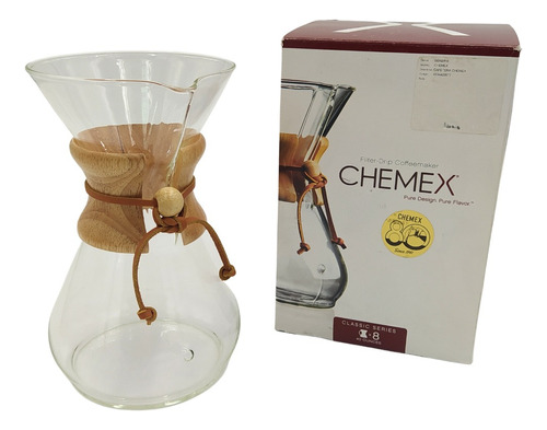 Cafetera De Cristal Con Madera 40oz  Marca Chemex. Bredys