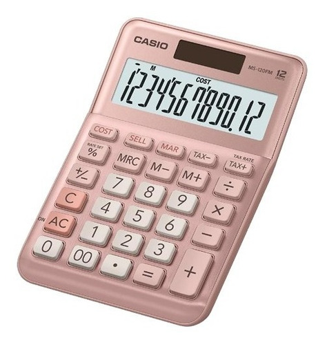 Imagen 2 de 7 de Calculadora De Escritorio Casio Ms-120fm-pk, Solar / Pila
