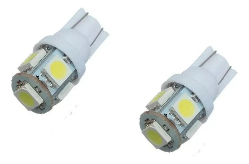 Lampara Led T10 (x2) Par W5w 5 Smd Luz De Posicion 6000k 12v