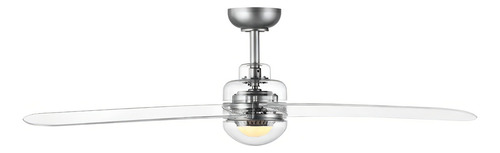 Ventilador De Techo 52'' Con Luces Led Y Control Remoto Cantidad De Aspas 3 Estructura Plateado Aspas Transparentes Diámetro 52 Frecuencia 60 Hz Material De Las Aspas Plástico