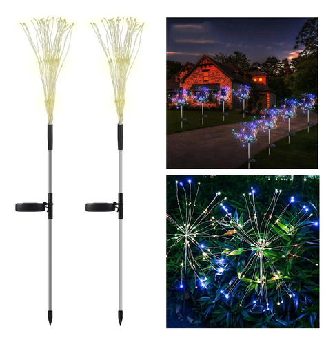 Luz De Fuegos Artificiales Impermeable Para Jardín Solar Al