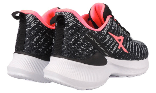 Imagen 4 de 7 de Zapatilla Athix Sprint Kids (negro/coral)