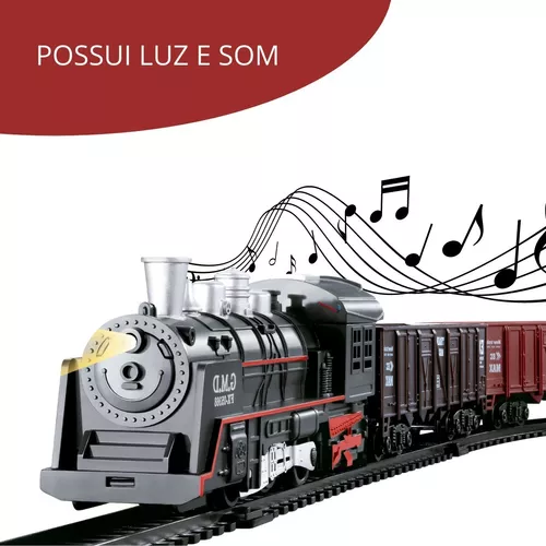 Trem Brinquedo Locomotiva Infantil 14 Peças Menino Inmetro Cor