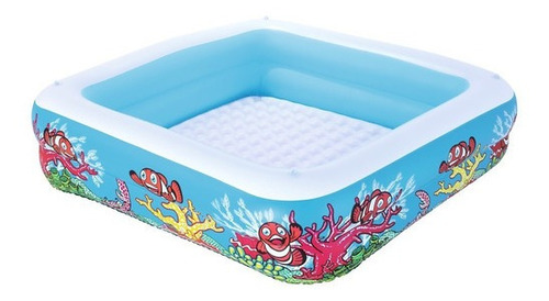 Imagen 10 de 12 de Pileta inflable cuadrada Bestway 52192 de 140cm x 140cm x 114cm 265L multicolor