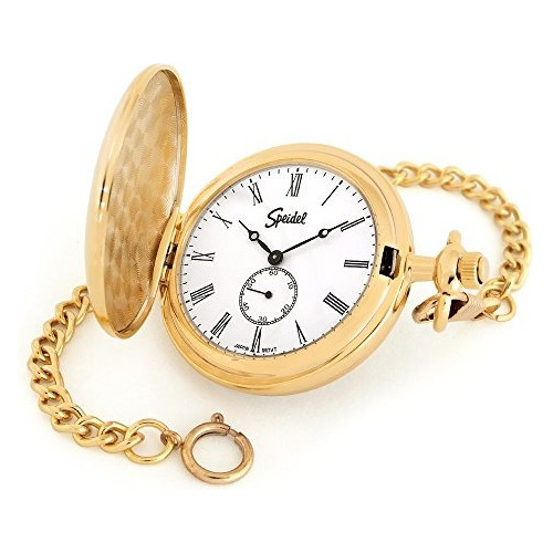 Reloj De Bolsillo Clasico Liso Speidel Con Cadena De 14  Ton