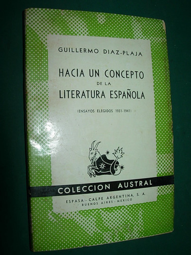 Libro Concepto De Literatura Española Guillermo Diaz Plaja