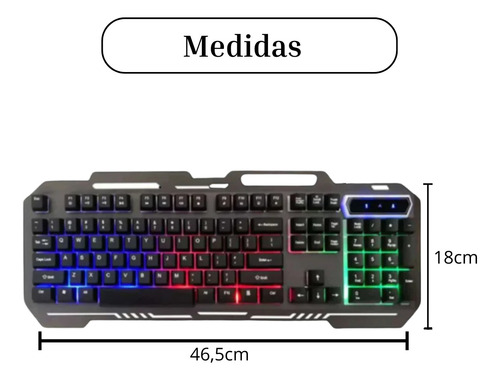 Teclado Gamer Luminoso Abnt2 Usb Semi Mecânico Leds Rgb