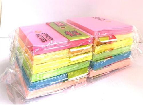 Notas Adhesivas Colores 76*76 Mm Neon Paq*12 Tacos