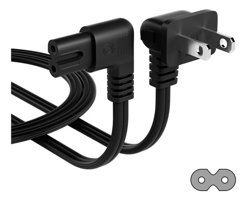 Pack De Cable De Poder De 30 Ft Para Tv - L-shaped 90