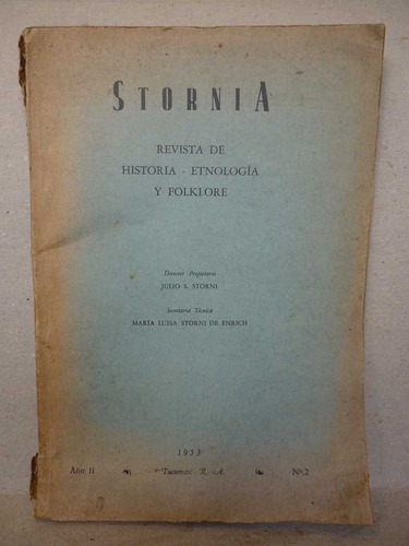 Stornia. Revista De Historia - Etnología Y Folklore. 1951/53