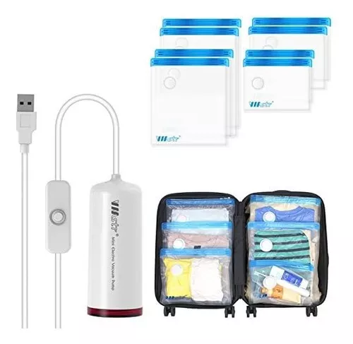 Bomba de vacío, bomba de vacío eléctrica alimentada por USB, bomba de bolsa  de vacío, suministros para el hogar, color blanco para almacenar ropa de